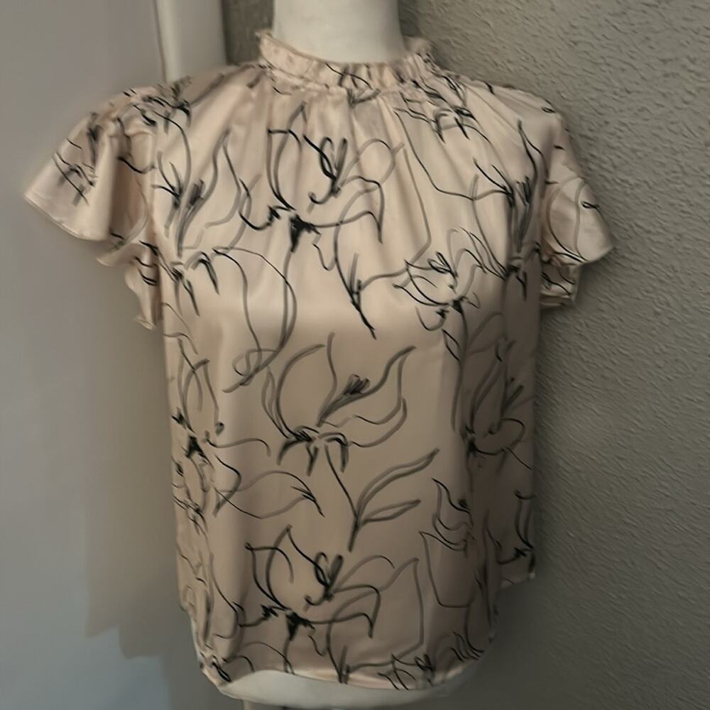 SHEIN BIZwear Floral Print Multicolor Top XS Corporate Siren Coquette Girl Print